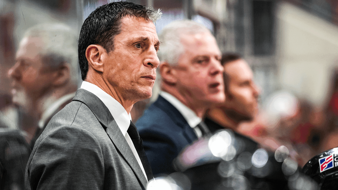 RALEIGH, NORTH CAROLINA - FEBRUARY 03: Head coach Rod Brind'Amour of the Carolina Hurricanes looks on during the second period against the Ottawa Senators at Lenovo Center on February 03, 2026 in Raleigh, North Carolina.