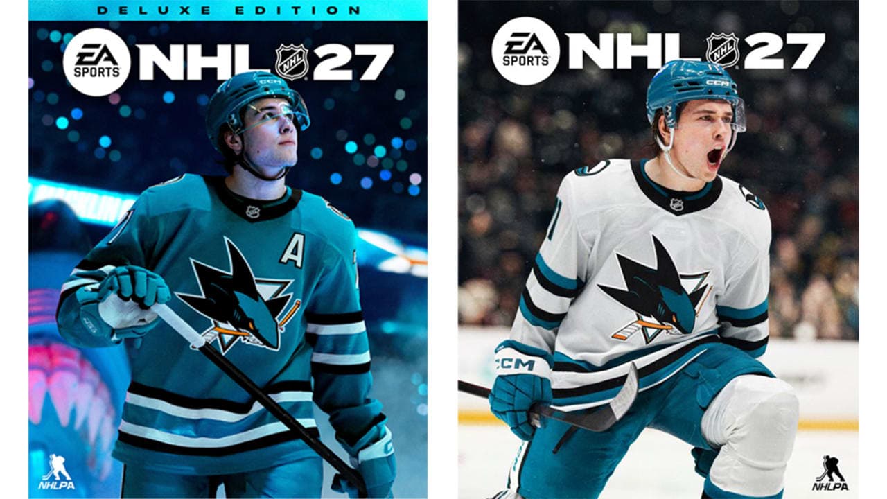 Macklin Celebrini San Jose Sharks cover athlete NHL 27