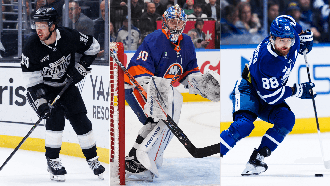 Artemi Panarin of the Los Angeles Kings; Ilya Sorokin of the New York Islanders; William Nylander of the Toronto Maple Leafs