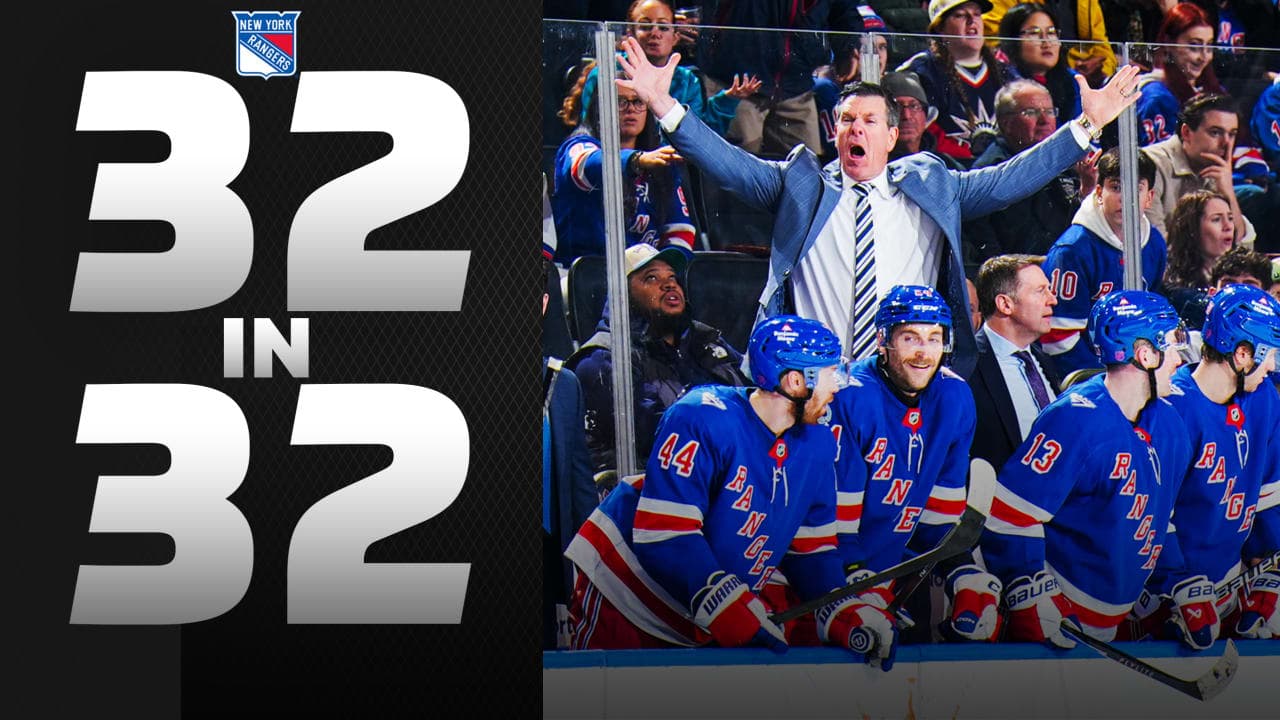 Head coach, Mike Sullivan, of the New York Rangers reacts to a non call on the ice in overtime against the Vegas Golden Knights at Madison Square Garden on December 7, 2025 in New York City. 