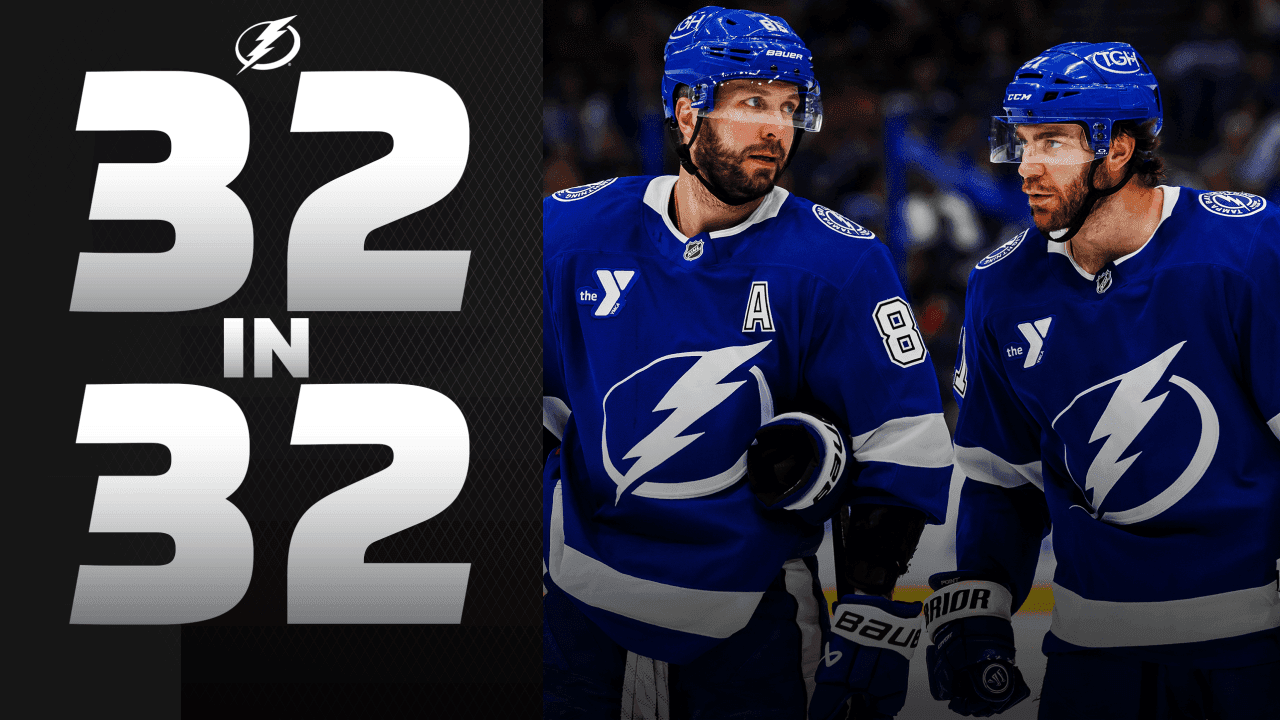 Nikita Kucherov #86 and Brayden Point #21 of the Tampa Bay Lightning skates against the Montreal Canadiens in Game Two of the First Round of the 2026 Stanley Cup Playoffs at Benchmark International Arena on April 21, 2026 in Tampa, Florida.