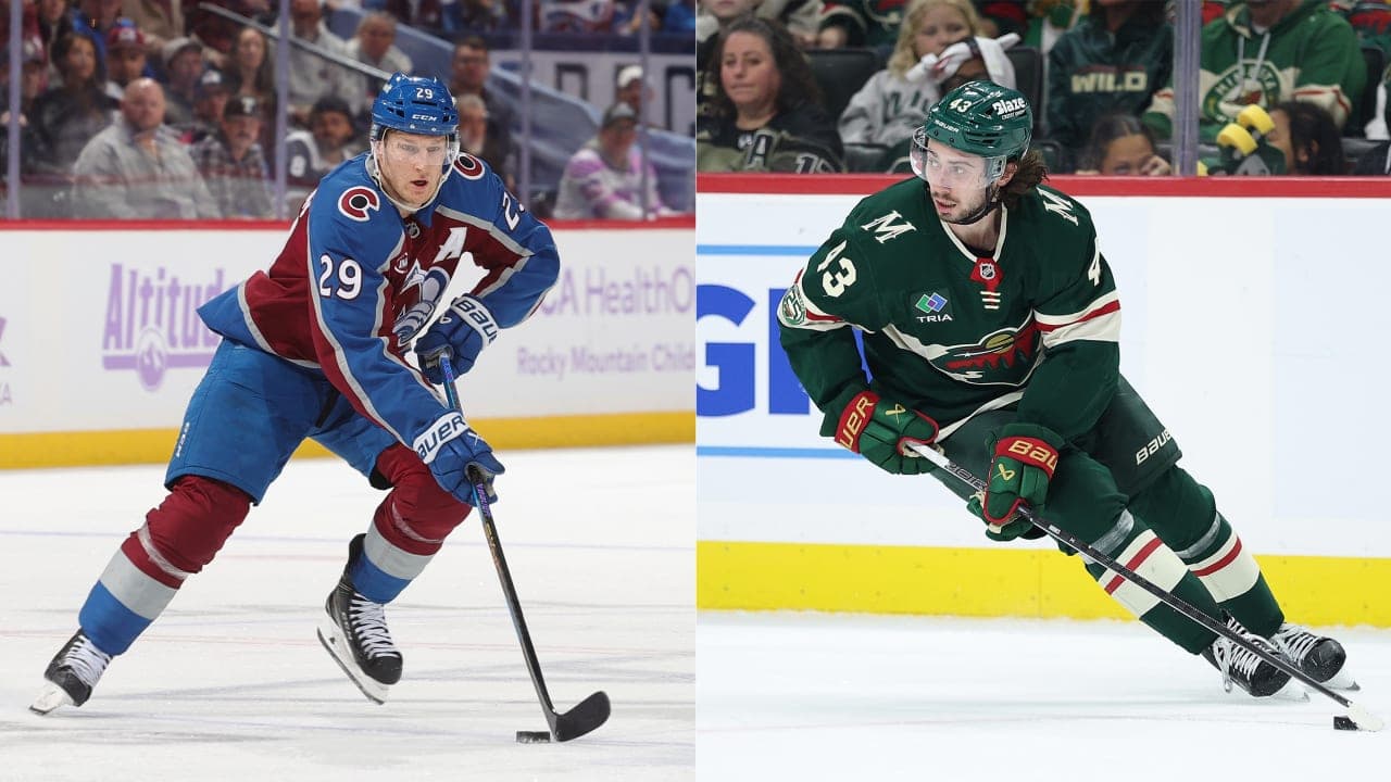 Nathan MacKinnon and Quinn Hughes